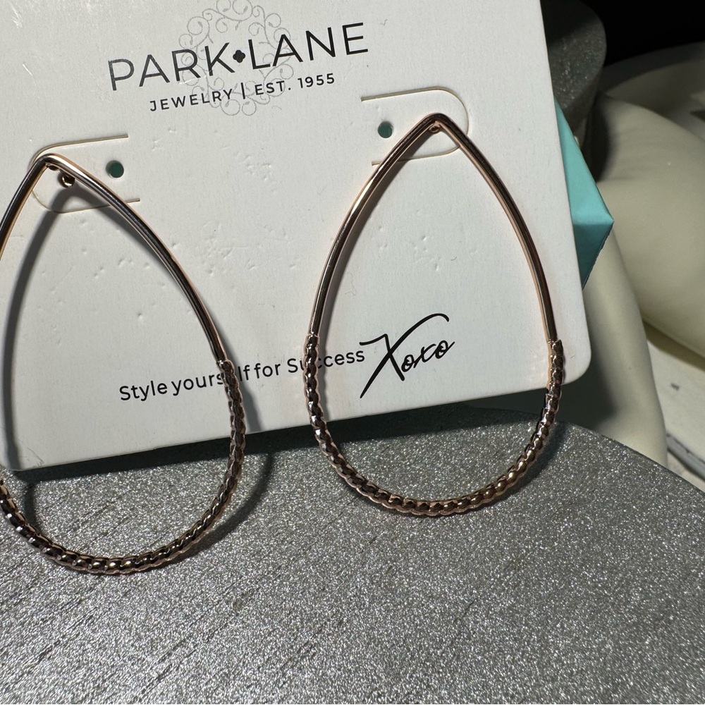 Park Lane Almond Earrings  Rose Gold
